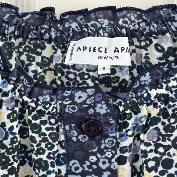 Apiece Apart Everlasting Blouse in Floral Navy - Picture 6 of 13